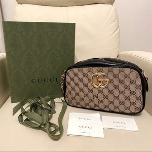 Gucci GG Marmount Crossbody Bag Canvas Black